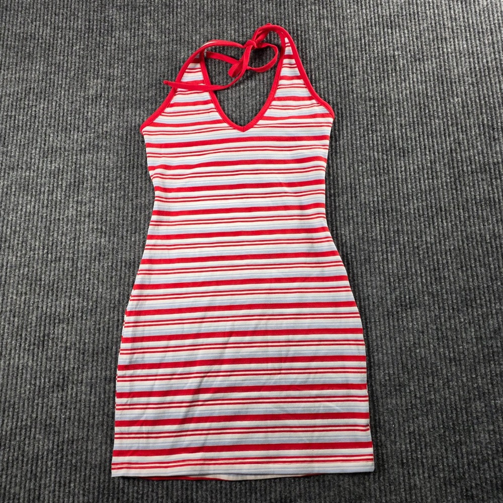 Wild Fable Red White Blue Striped Halter Mini Dress XXS NWT